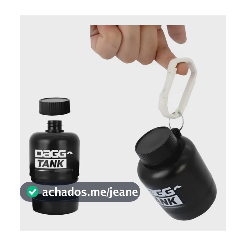 Porta Suplemento Chaveiro Whey Protein Pote Estojo Dagg Preto