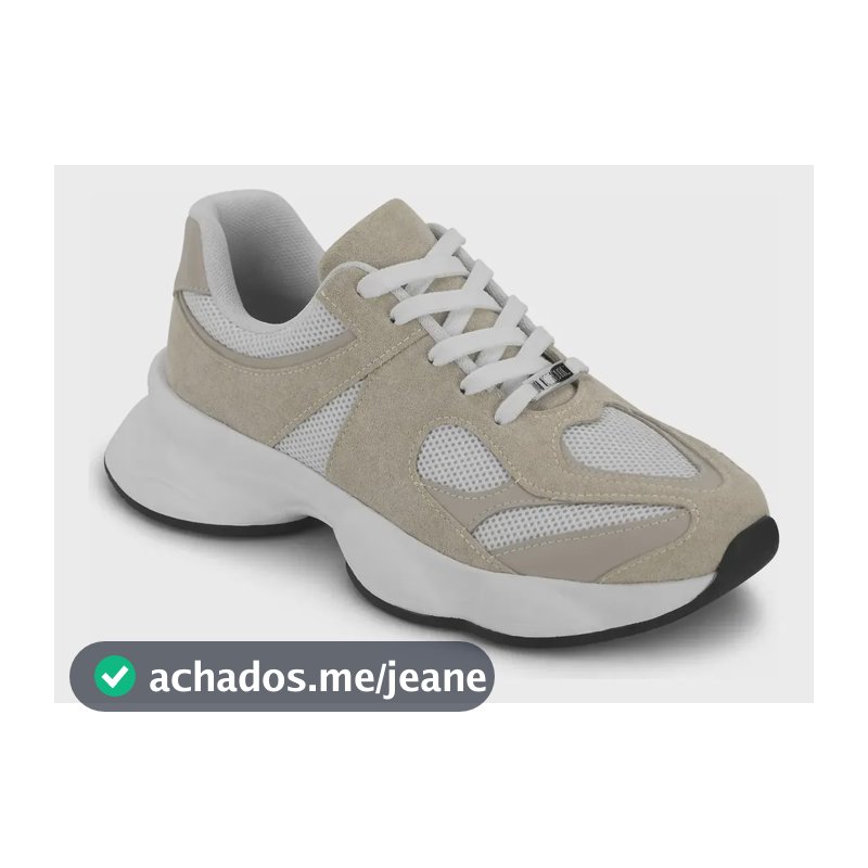 Tênis Vizzano Feminino Chunky Respirável Casual Original Branco Off/preto Geométrico 34 Br