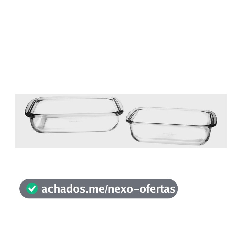 Assadeiras Quadradas Marinex 2 Peças Vidro Com Alça Transparente