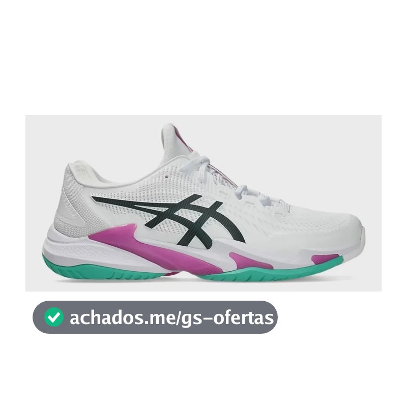 Tênis Asics Court Ff3 Novak All Court - White/digital Sakura Branco 41 Br