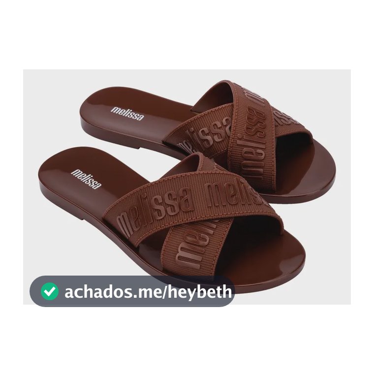 Sandália Rasteira Feminina M-lover Slide Melissa Marrom Liso 35