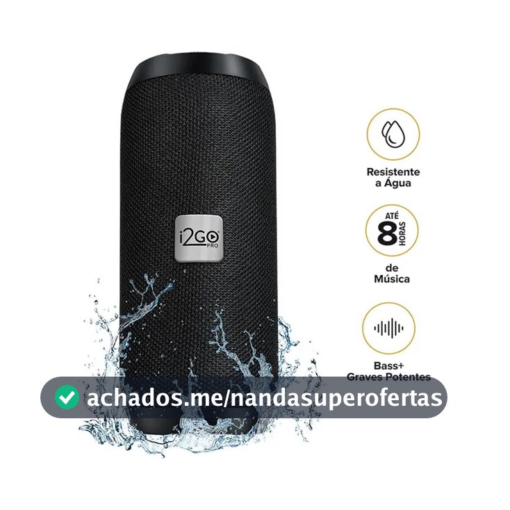 Caixa De Som Bluetooth Essential Sound GO i2GO 10w Rms Resistente à Água e até 8h de Bateria