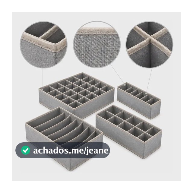 Organizadores De Gaveta Calcinha Cueca Meia Resistente Kit 4