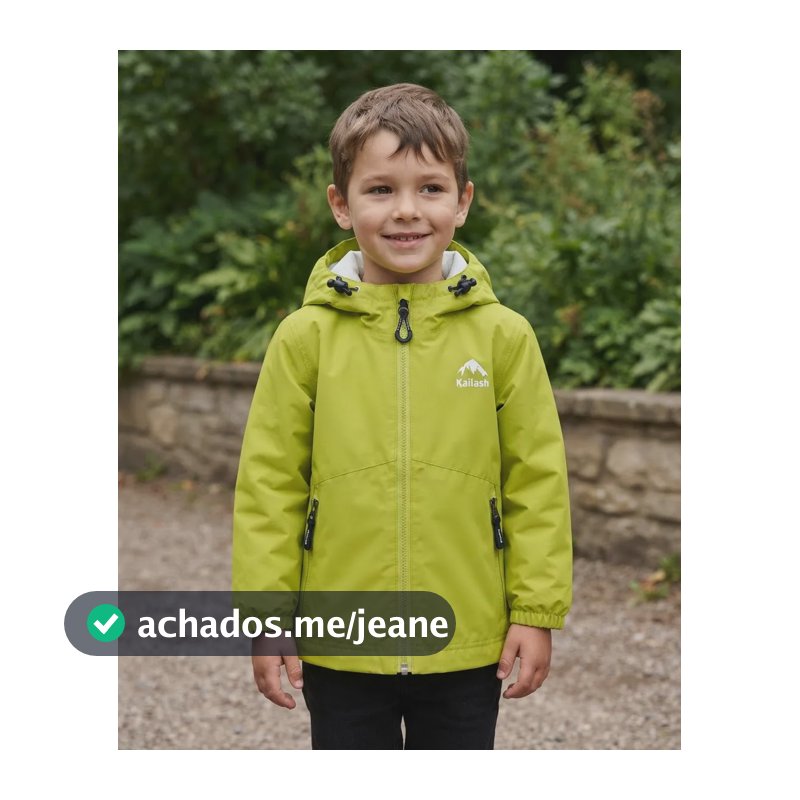 Jaqueta Anorak Infantil Kailash Andes Pro Kids Impermeável Verde-limão 8 Logo