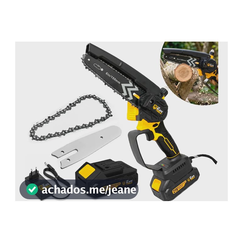 Mini Moto Serra Elétrica A Bateria 21v Sabre 6 Polegadas 150mm Portátil Recarregável Profissional Bts300 The Black Tools