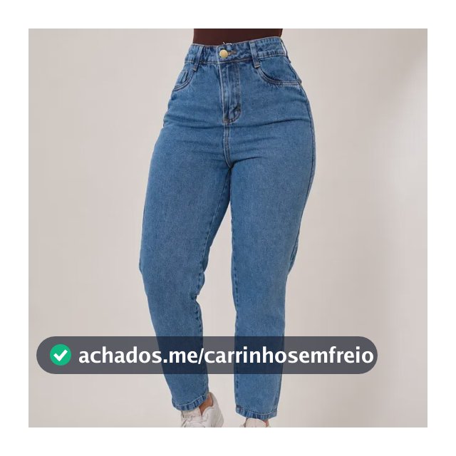 Calça Jeans Feminina Mom Cintura Alta Levanta Bumbum Algodão