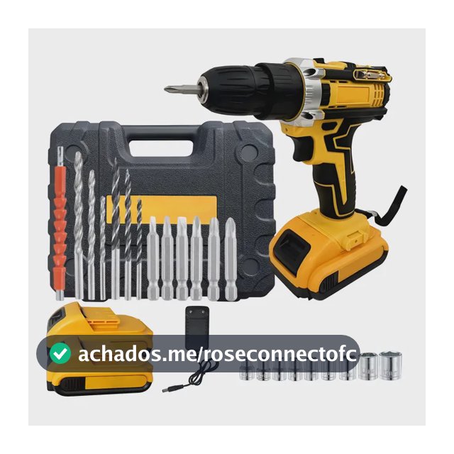 Furadeira Parafusadeira 48v 2 Baterias Lítio Sem Fio Maleta Amarelo 48v