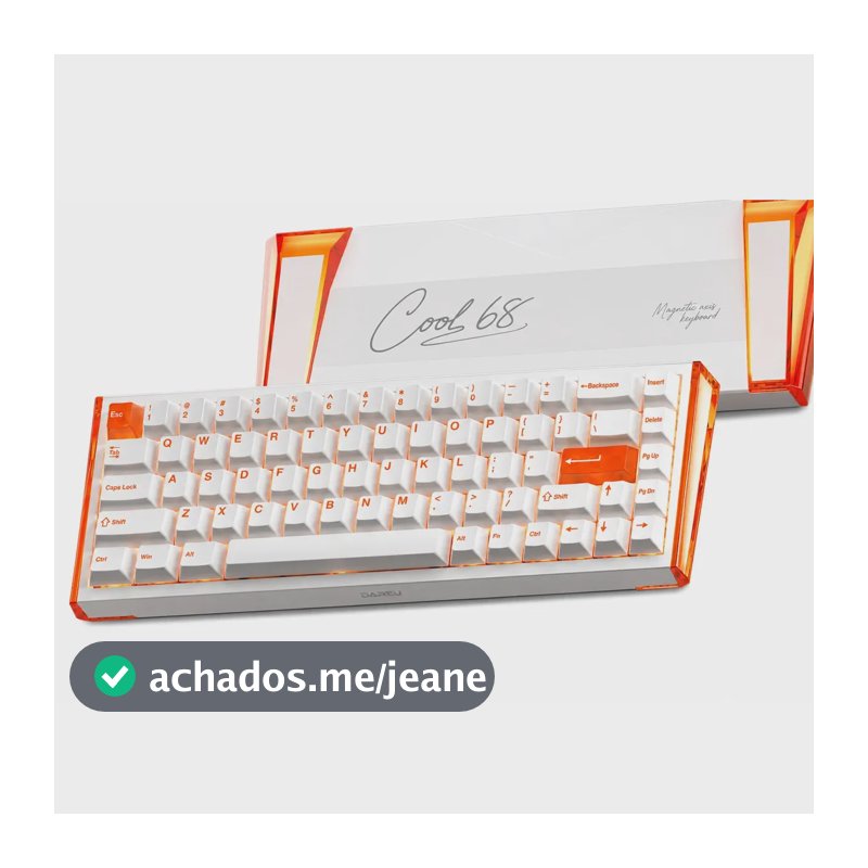 Teclado Gamer Magnético 8000hz Rapid Trigger 0,01mm Hot Swap Switch Shadow Blade Cool68 Led Rgb Dareu Blazing Orange