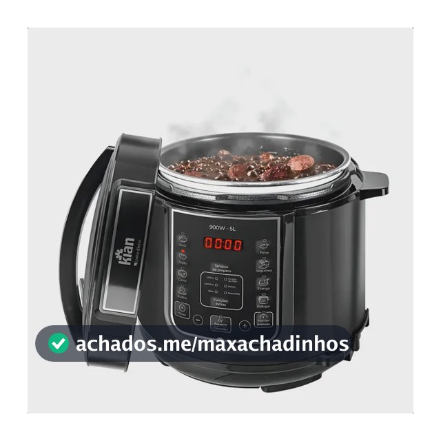 Panela De Pressão Elétrica 5 Litros Aço Inox Preto Multifuncional Kian Ppe 101