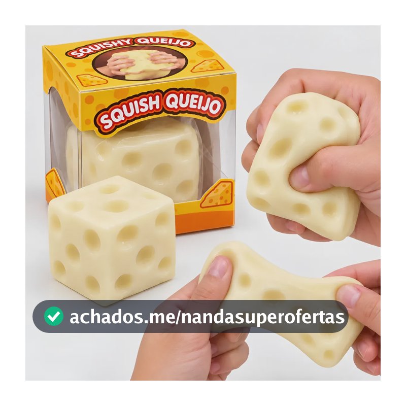 Brinquedo Squishy Bloco De Queijo Anti Estresse Sensórias Queijo
