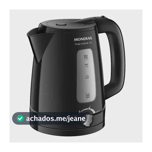 Chaleira Elétrica Pratic Control 1,7L, Mondial Preto 1850W CE-17-BC