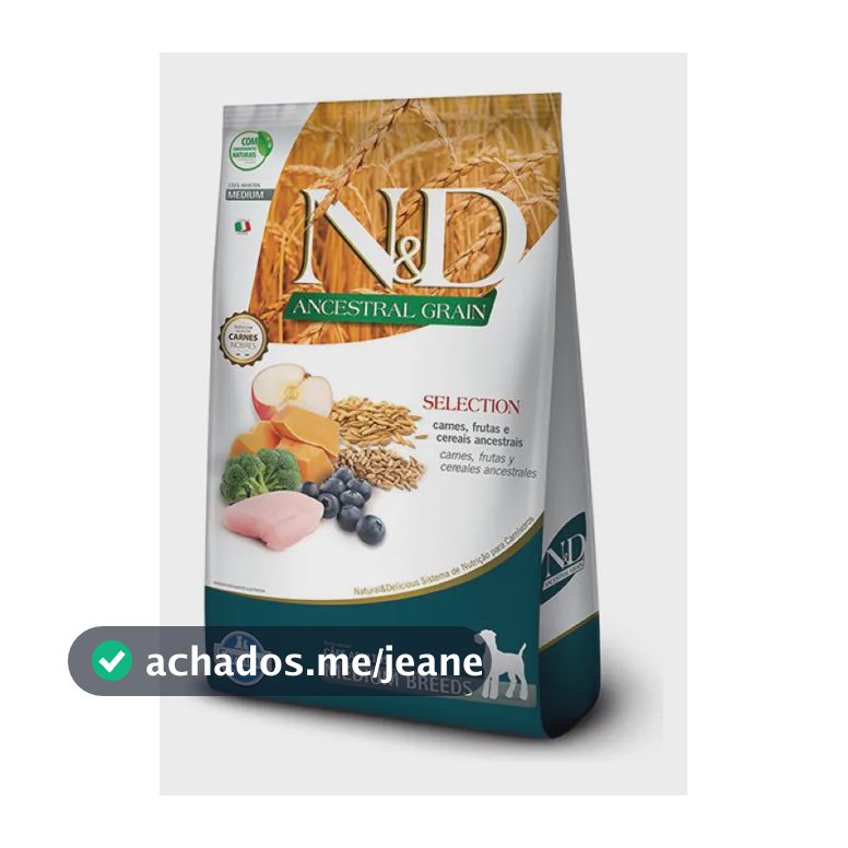 Ração Seca N&D Ancestral Selection Frango para Cães Adultos de Raças Médias 15 kg