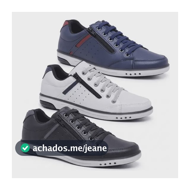 Kit 3 Pares De Sapatenis Masculino Casual Elástico Conforto