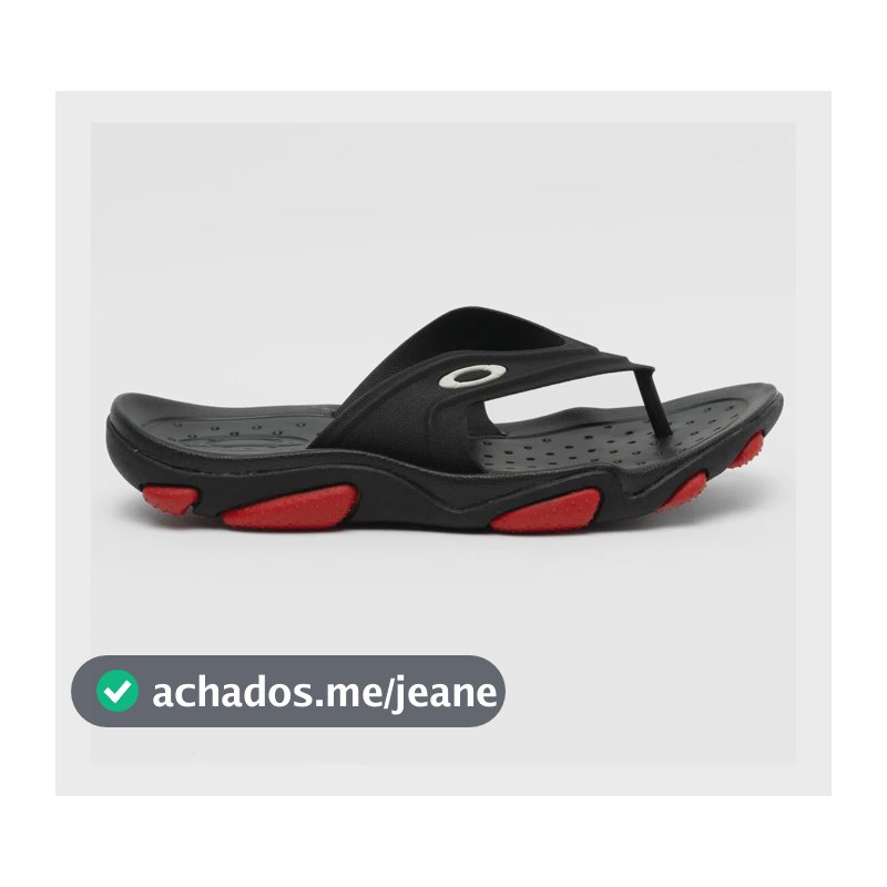 Chinelo Oakley Masculino Titan Black/red Liso 39 Br
