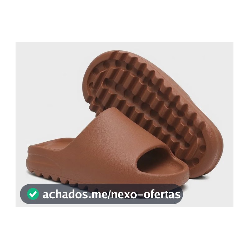 Chinelo Slide Nuvem Ortopédico Leve Confortável Unissex Marrom 34/35