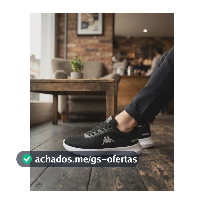 Tenis Kappa Treviso Original Unissex Confortável Academia Preto-prata 39 Br