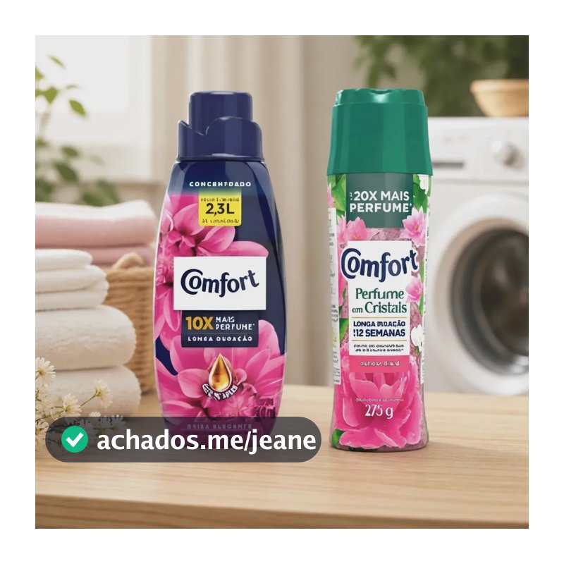 Kit Amaciante Comfort Concentrado 500ml + Cristais 275g