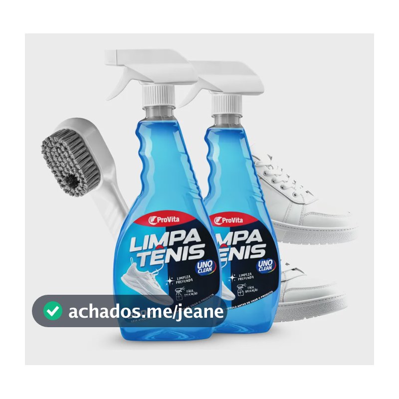 2 Limpa Tênis Spray  Provita 500ml + Escova Limpeza Profunda Azul