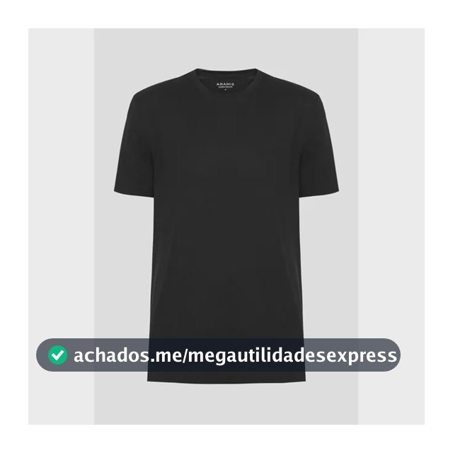 Camiseta Aramis Manga Curta Algodão Peruano Preto
