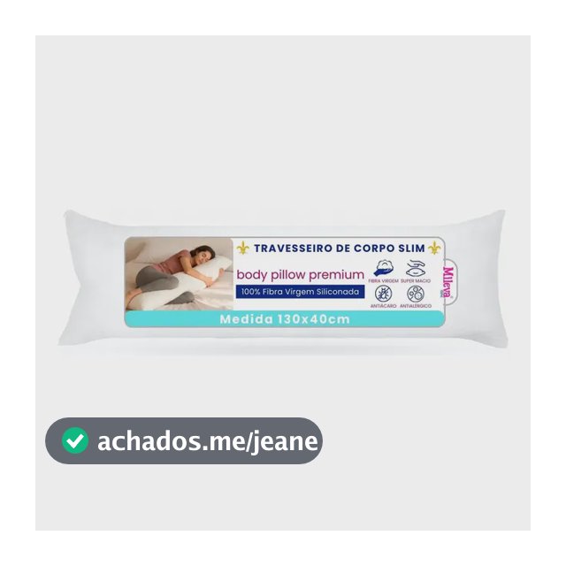 Travesseiro Corpo Mileva Slim 130x40cm Branco Antialérgico Controle de Altura Ajustável com Ziper Fibra Siliconada Grávida Postura Correta Sono Saudável