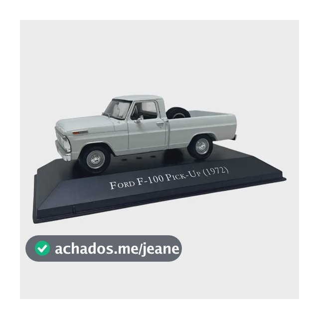Miniatura Luppa Coleção Pick Ups, Ford F-100 Pick-up 1972 1:43 Cor Branco
