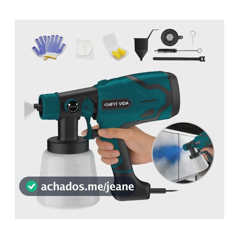 Pistola De Pintura Elétrica Pintura Hvlp 800ml Azul 550w Azul 127v