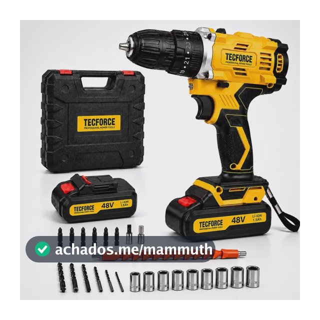 Parafusadeira Furadeira Tecforce 48v 2 Baterias Com Maleta