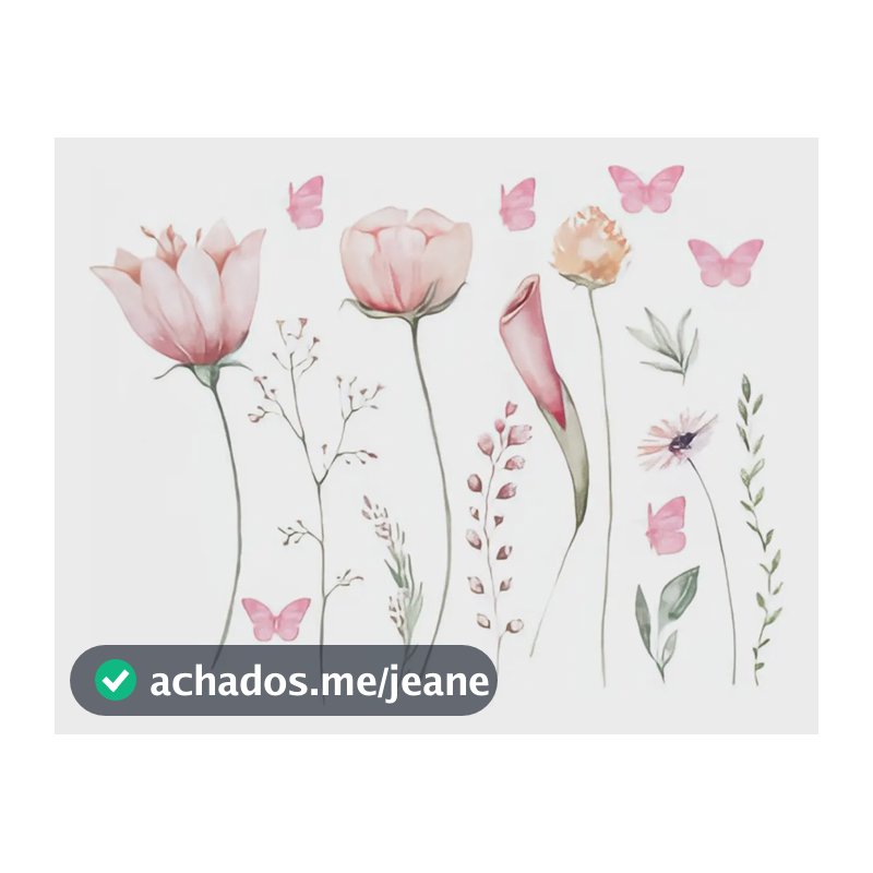 Adesivo Decorativo De Parede Recorte Flores Suspensas Jardim Jardim 01