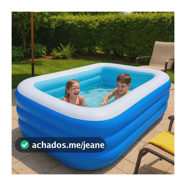 Piscina Infantil Retangular Inflável De Plástico Resistente Azul