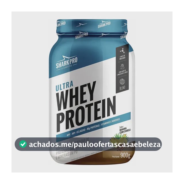 Ultra Whey Protein Pote 900g Sabor Banana C/canela Shark Pro Banana Com Canela
