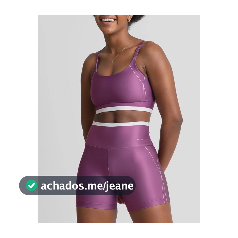 Conjunto Feminino Academia Shorts E Top Alcinha Fitness Uva Rosada Liso M