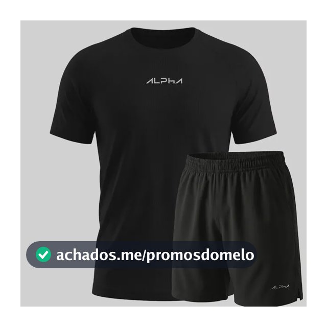 Kit Bermuda+camiseta New Fluid Dry Fitness Academia Alpha