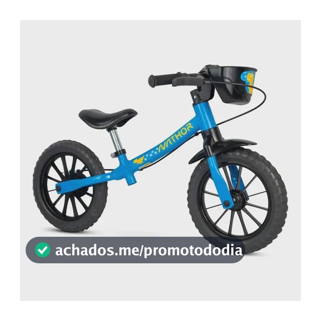 Bicicleta Infantil Equilibrio Sem Pedal Balance Azul Nathor