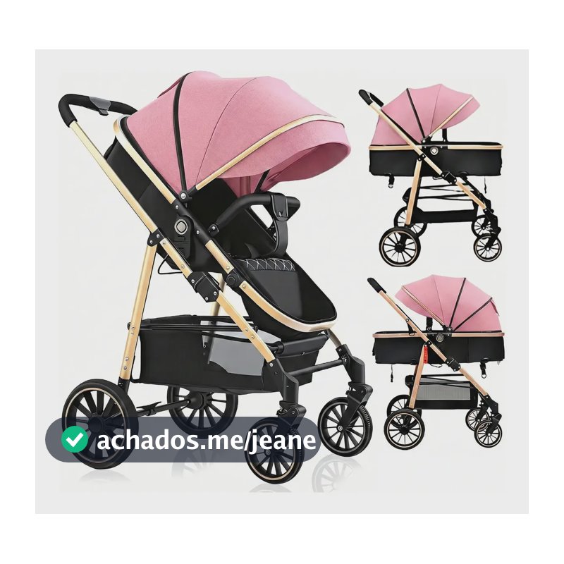 Carrinho Passeio Bebê Reversível Berço Moisés Conforto Rosa
