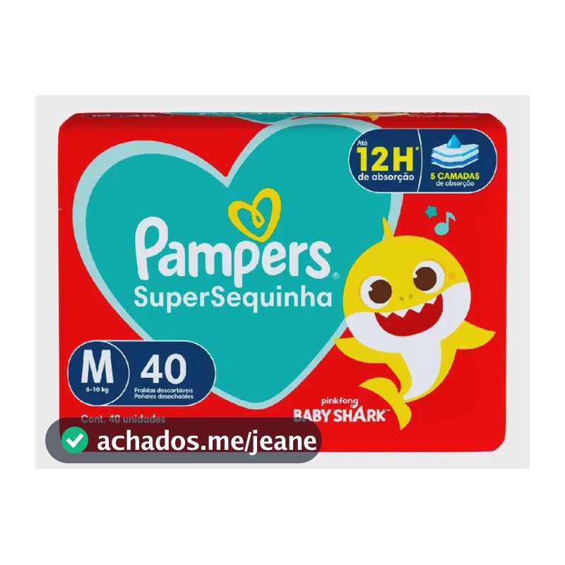Fralda Infantil Pampers Supersequinha 40 Un M