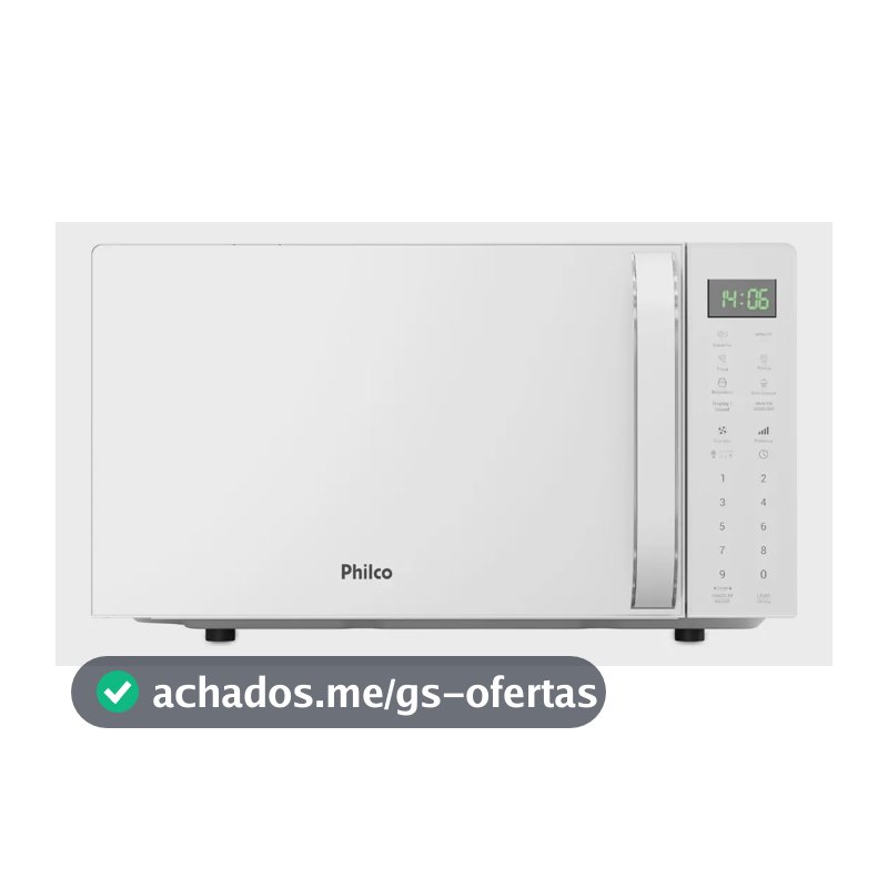 Micro-ondas Philco 20l Branco Pintura Limpa Fácil 1100w Pmo24b 127v