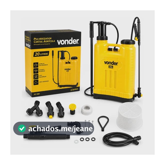 Pulverizador Bomba Costal 20l Vonder Veneno Manual Completa Amarelo