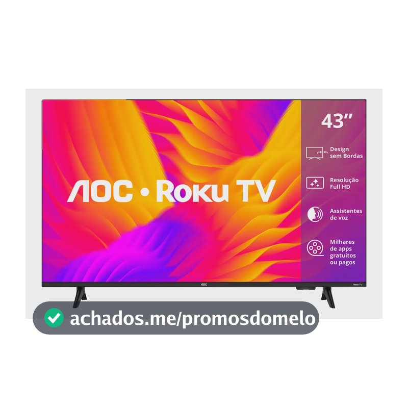 Smart Tv Aoc Led 43 Full Hd Wi-fi Roku Tv Sem Bordas