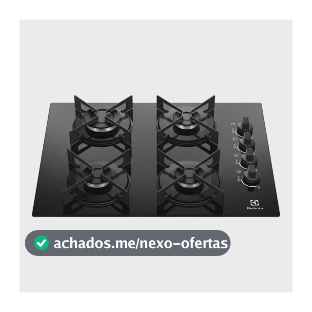 Cooktop 4 Bocas a Gás Electrolux Mesa de Vidro Efficient Grade de Aço Fosco (KE4GR) Bivolt
