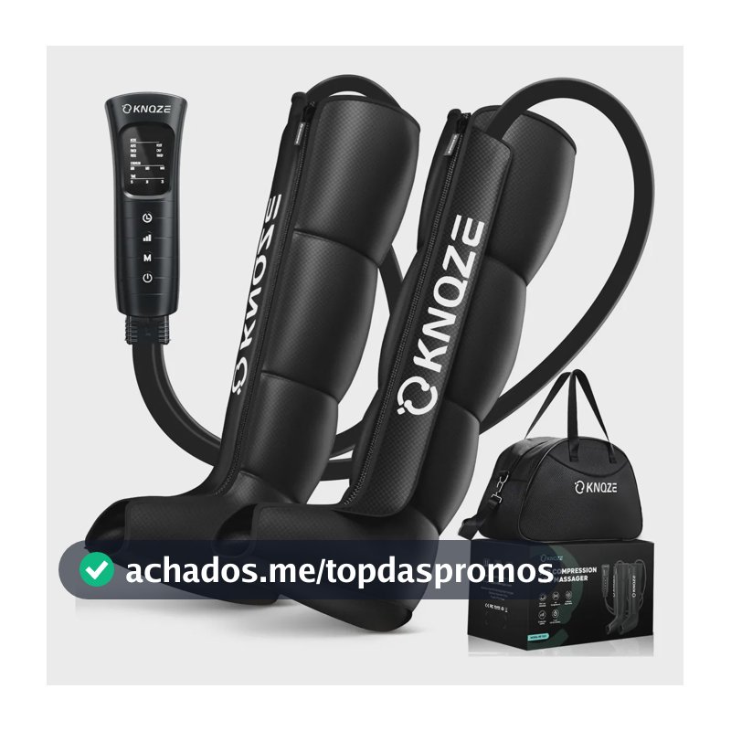 Bota Pneumática de Compressão para Pernas com Controle LCD, Massagem e Recuperação Muscular