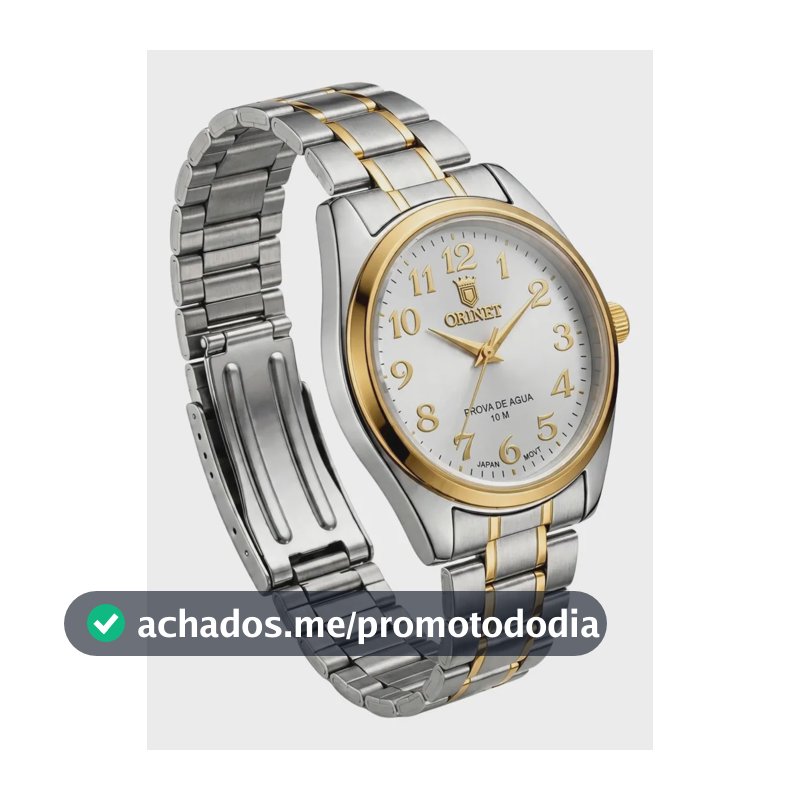 Relógio Orinet Aqualand Luxo Prova D'água Navimoney Cor da correia Dourado/Prateado-Gold