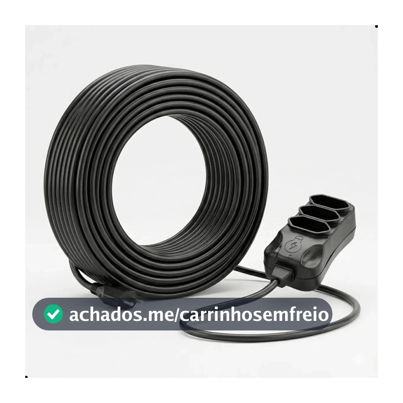 Extensão Elétrica 30 Metros Reforçada 3 Tomadas Cabo Resistente 10a 20a Bivolt Uso Profissional Residencial Obra Alta Durabilidade