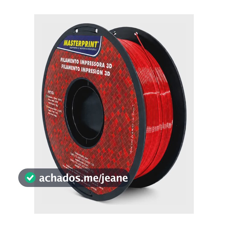Filamento Para Impressão 3d Petg 1,75 Mm 1 Kg Masterprint Cor Vermelho