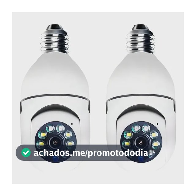 Kit 2 Câmeras Segurança 360º Jortan Wifi IP HD Visão Noturna Lâmpada