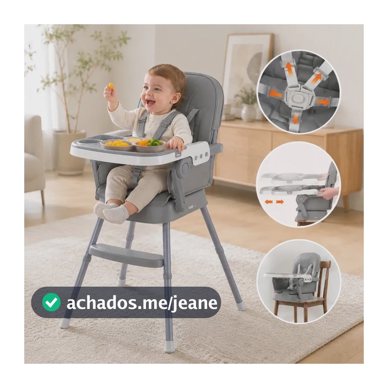 Cadeira De Alimentação Infantil Para Bebê Dobrável E Portátil Com Ajuste De Altura | Cadeira Bebe Refeição Dobravel Cadeirinha Alimentacao
