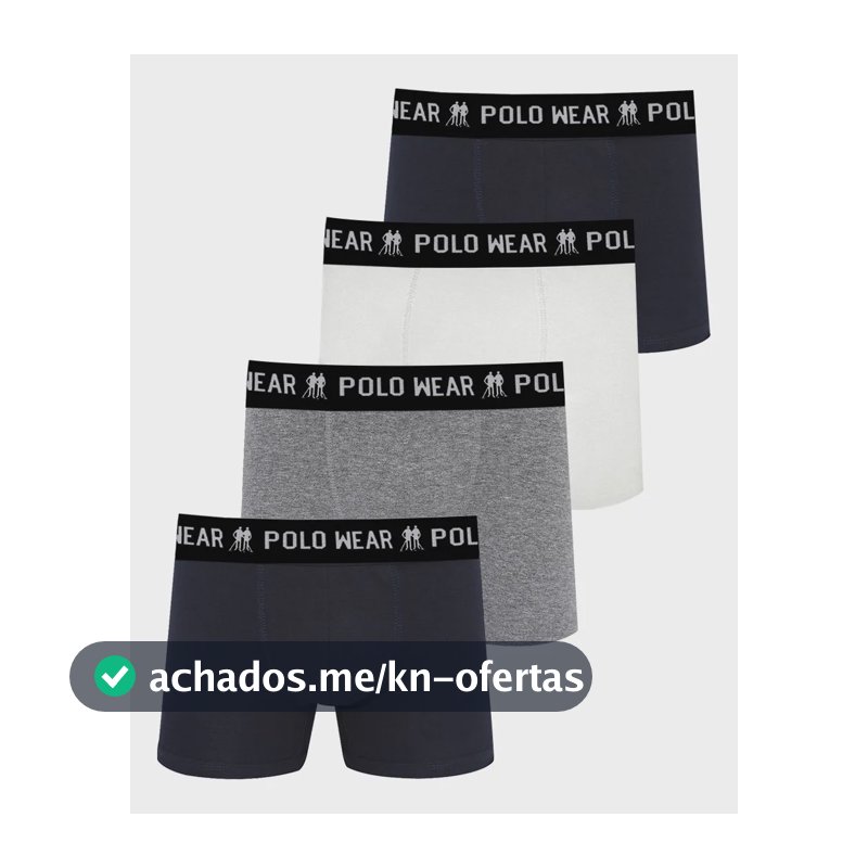 Kit 4 Cuecas Algodão Polo Wear Sortido Sortido Liso M