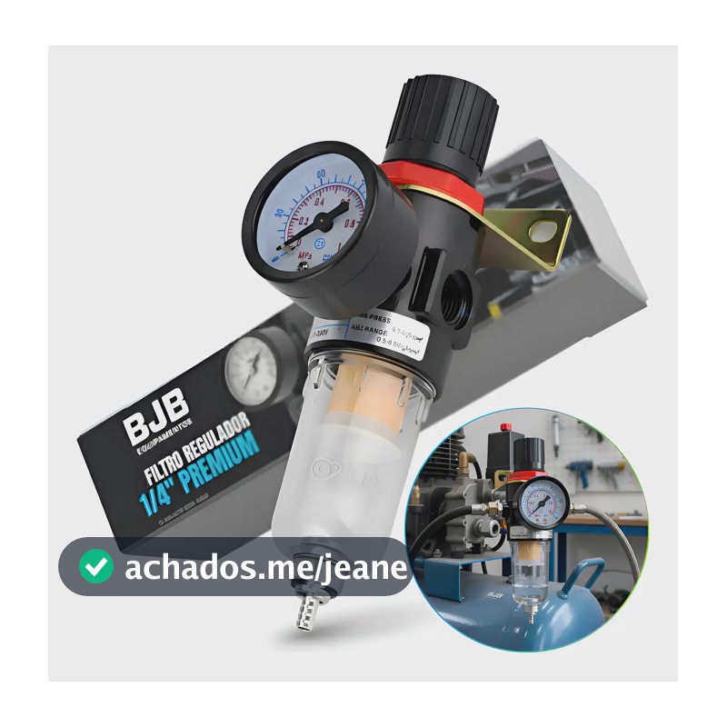 Filtro Regulador Ar Compressor 1/4 Com Manômetro E Suporte