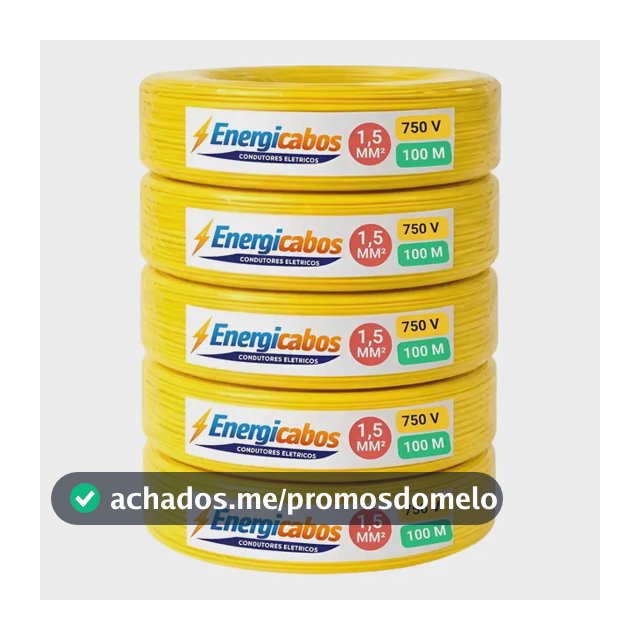 Cabo Flexível 1,5mm Rolo  100 Metros Unipolar 750v