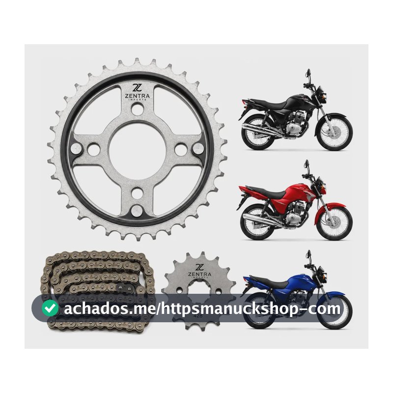 Kit Relação Transmissão Zentra Cg 150/160 Titan Fan Aço 1045