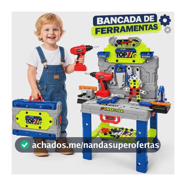Bancada Ferramentas Infantil 132 Peças Com Furadeira Realista, Caixa Maleta 2 Em 1 E Kit Completo Para Brincar De Oficina